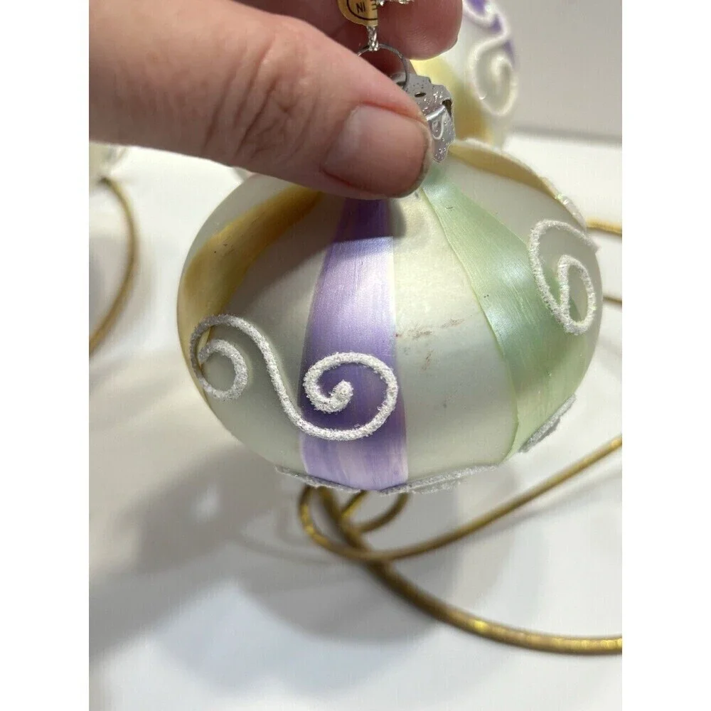 Vtg House Of Lloyd Christmas Around The World Sherbet Glass Ornaments Set Of 4